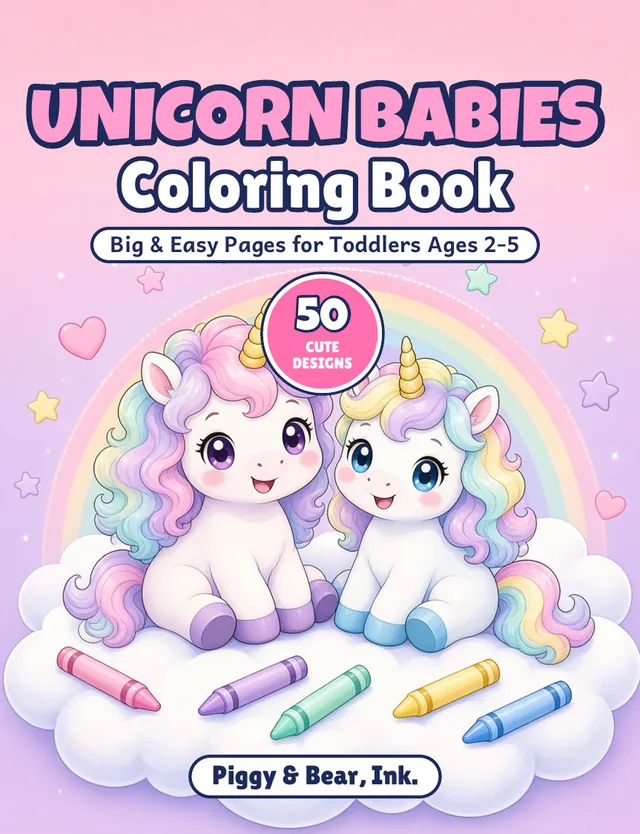 Unicorn Babies Coloring Book cover